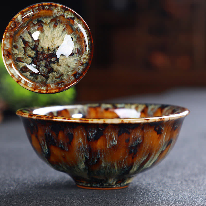 Buddha Stones Bunte Keramik-Teetasse Home Office Teetassen - Dunkelgoldenrod - image 56