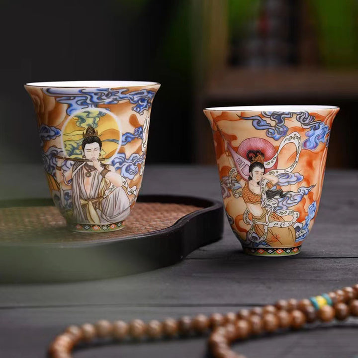 Buddha Stones Dunhuang Color Flying Apsaras Teetasse Kung Fu Teetasse