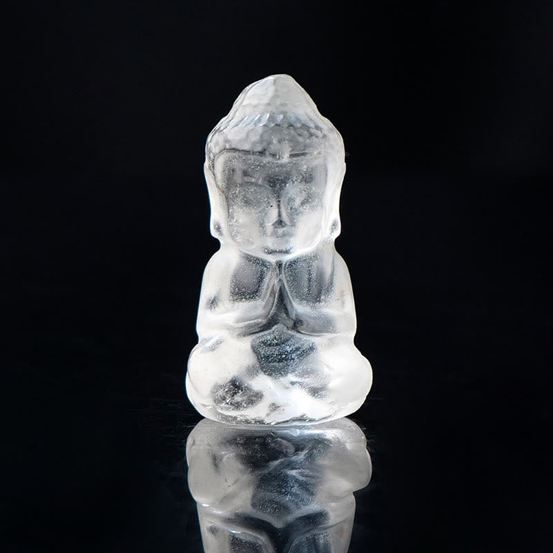 Buddha Stones, verschiedene Kristalle, Amethyst, rosa Kristall, Weiß Kristall, Citrin, Buddha, geschnitzt, spirituelle Heilung, Halskette, Anhänger, Dekoration