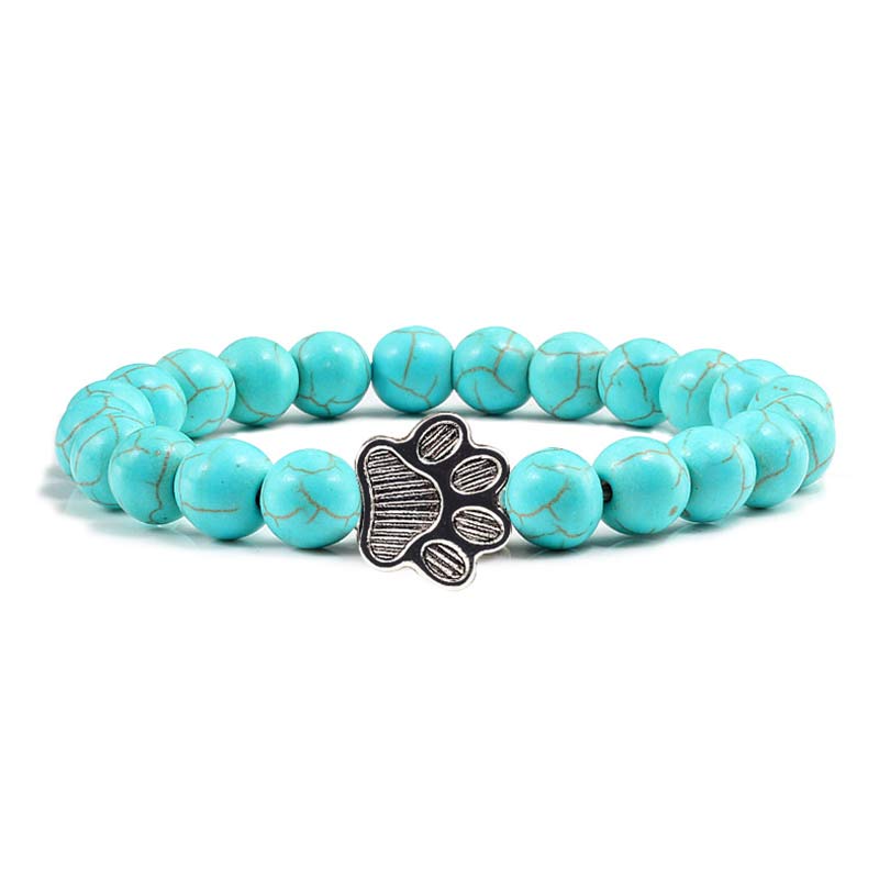 Buddha Stones „Rette einen Hund“-Steinarmband - Blaue Perlen - image 0