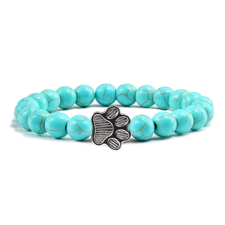 Buddha Stones „Rette einen Hund“-Steinarmband - Blaue Perlen - image 0