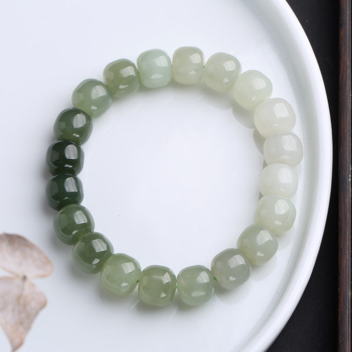 Glückssegen-Armband mit Farbverlauf aus Jade mit Buddha Stonesn - Farbverlauf Jade - image 0