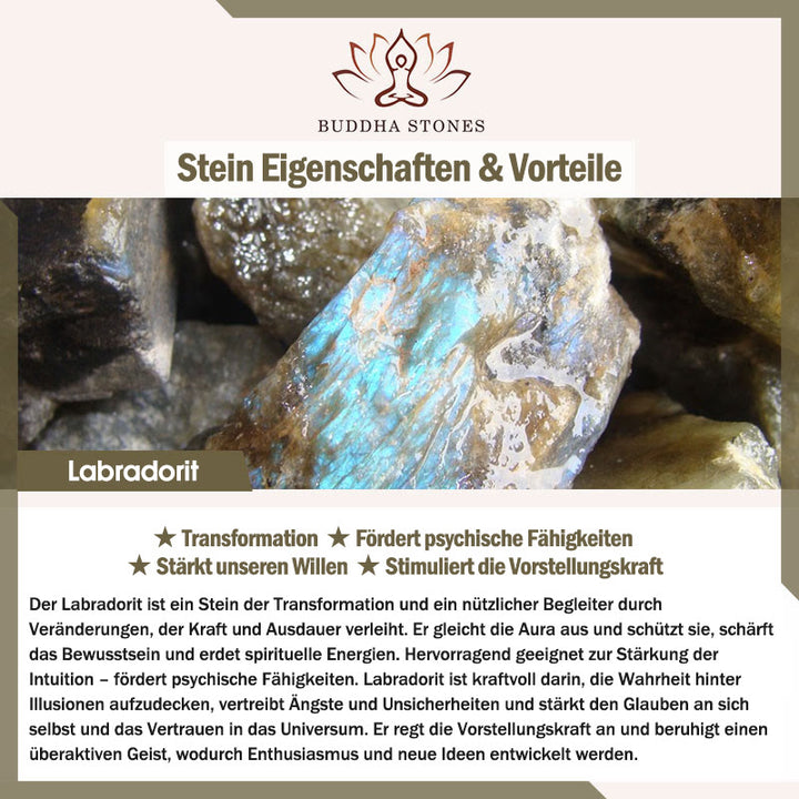 Buddha Stones Sonnenstein Erdbeerquarz Kristall Positives Armband