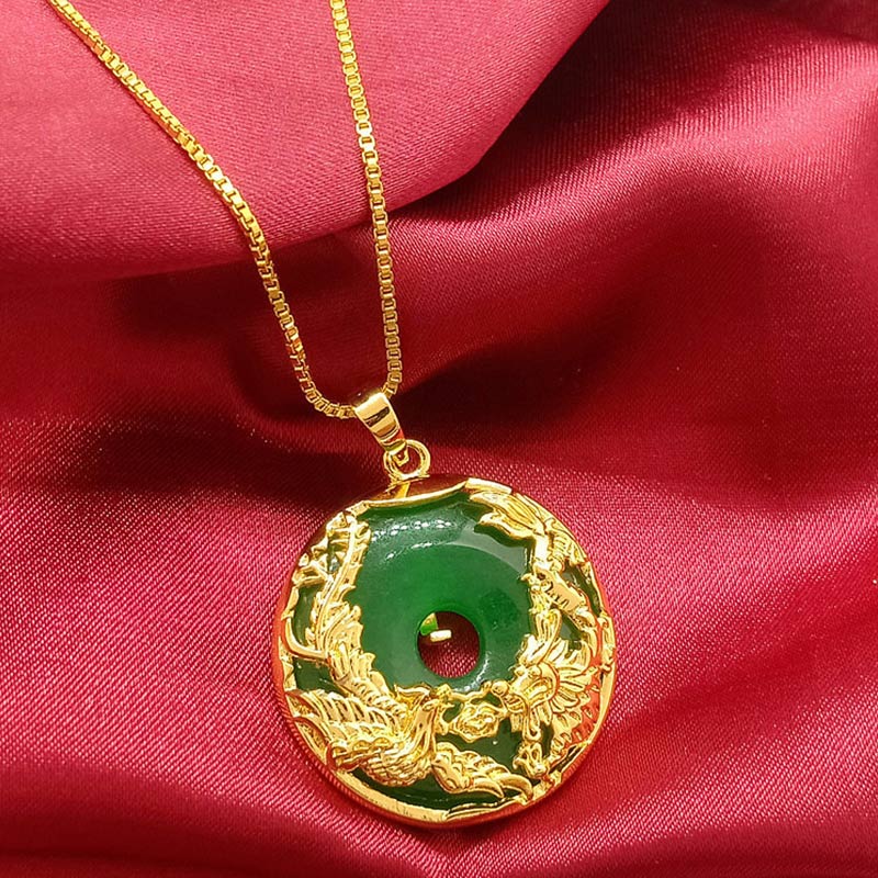 Halskette mit Buddha Stonesn, natürlicher Jade, Wohlstand