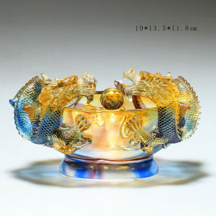 Buddha Stones, Feng Shui, chinesisches Sternzeichen, Drache, handgefertigt, Liuli-Kristall, Kunststück, Schutz, Heim- und Bürodekoration - Mittelgroß 19 x 13,5 x 11,8 cm - image 2