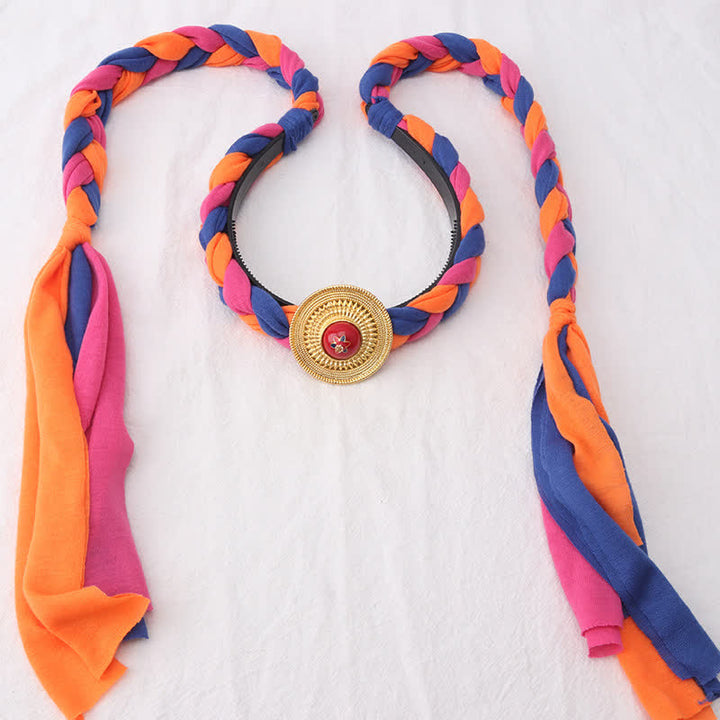 Tibetische bunte Quastenperlen Haarschmuck Haarschmuck - Orange - Korn - image 23