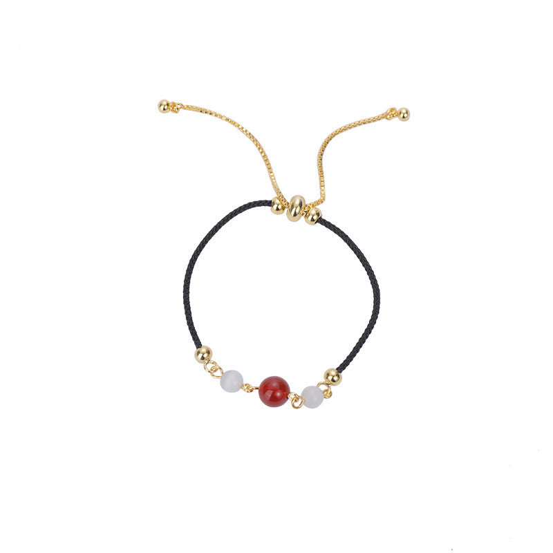 Buddha Stones Rotes Achat-Katzenaugen-Armband mit geflochtener Schnur - image 8