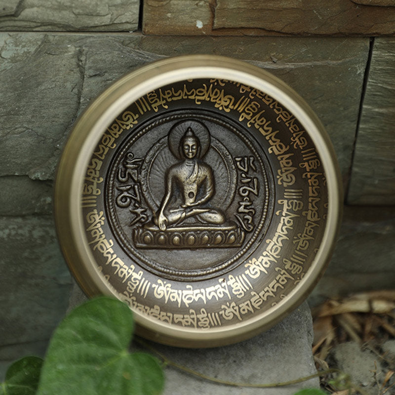 Tibetische Klangschale, handgefertigt für Konzentration und Meditation, friedvolles Glück, Klangschalen-Set - image 9