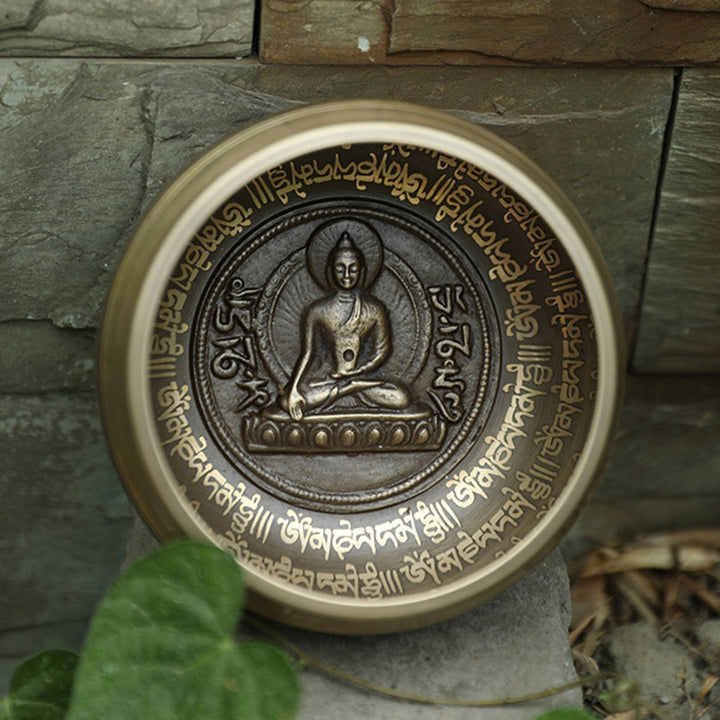 Tibetische Klangschale, handgefertigt für Konzentration und Meditation, friedvolles Glück, Klangschalen-Set - image 9