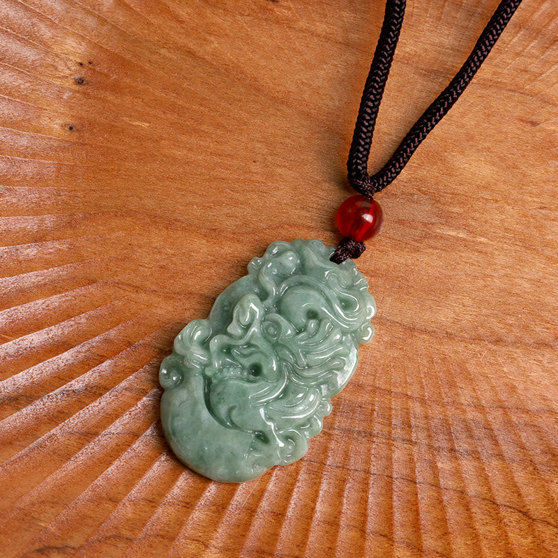 Buddha Stones, natürliche Jade, 12 chinesische Sternzeichen, Wohlstands-Halsketten-Anhänger