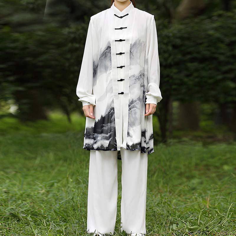 3-teiliges Unisex-Kleidungsset mit Tuschemalerei, Meditation, Gebet, spiritueller Zen-Tai-Chi-Qigong-Praxis - image 7