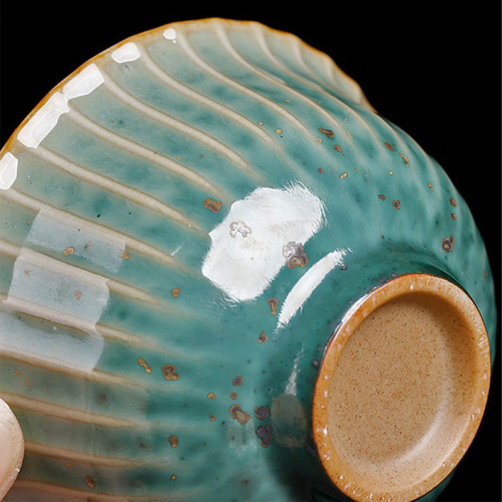 Buddha Stones Retro Glasur Ofenwechsel Keramik Gaiwan Sancai Teetasse Kung Fu Teetasse und Untertasse mit Deckel - image 14