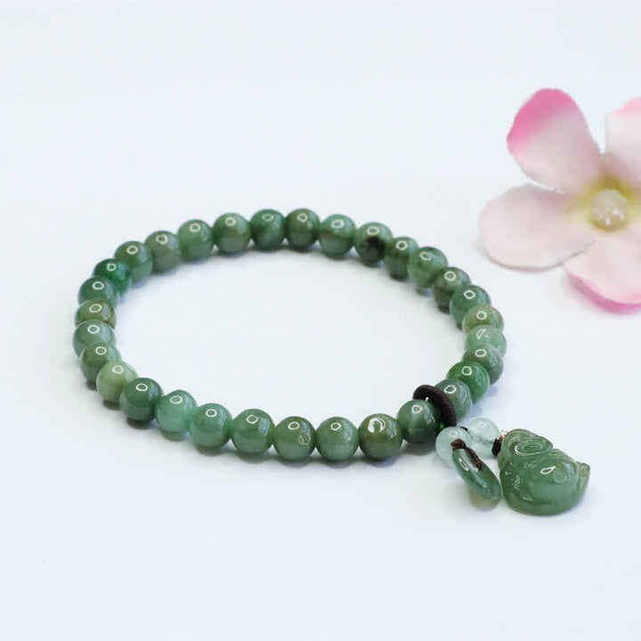 Buddha Stones Lachendes Buddha-Heilarmband aus Cyan-Jade - image 8