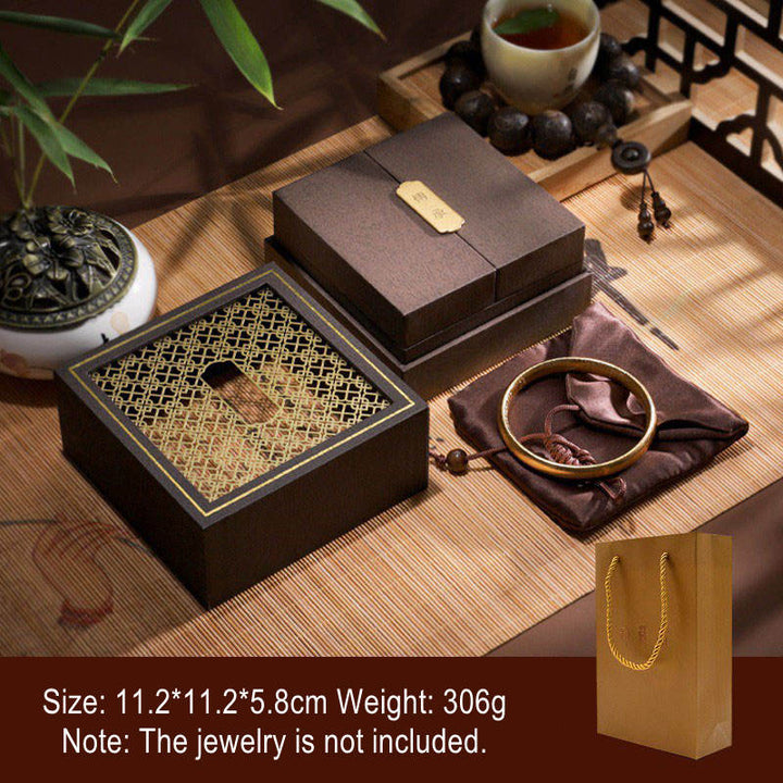 Retro-Schmuck-Aufbewahrungsbox, Geschenkbox - Braun (11,2 x 11,2 x 5,8 cm) - image 0
