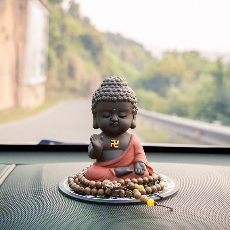 Buddha Stones, kleine Buddha-Gelassenheit, lila Ton, Heim-Schreibtisch-Dekoration - image 9