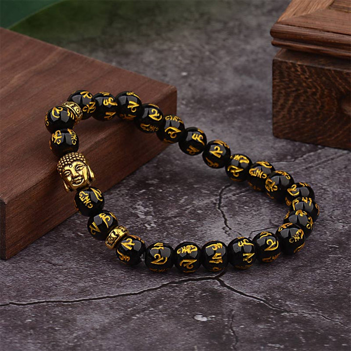 Buddha Stones Tibetisches Buddha-Mantra-Amulett-Armband