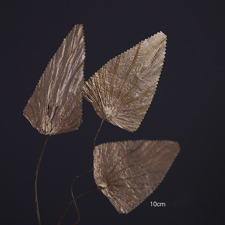 Natürlicher, getrockneter dreieckiger Lotusblatt-Pflanzenstrauß, Heimdekoration, Ornamente - 10 braune Blätter - image 2