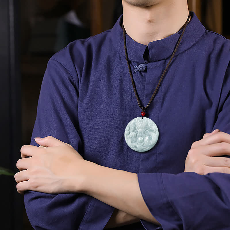 ❗❗❗Ein Blitzverkauf – Buddha Stones Chinesisches Sternzeichen Drache Jade Success Amulett-Halskette - image 4