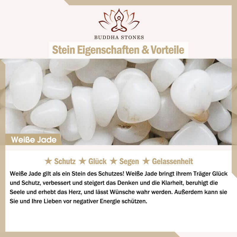 Buddha Stones FengShui Tropfen-Ohrringe aus Weiß Jade, Glücksbringer