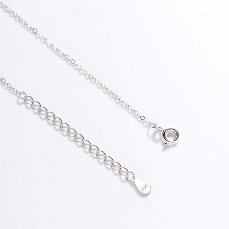 Buddha Stones 925 Sterling Silber Weißer Achat Fu Charakter Glück Halskette Anhänger - image 5