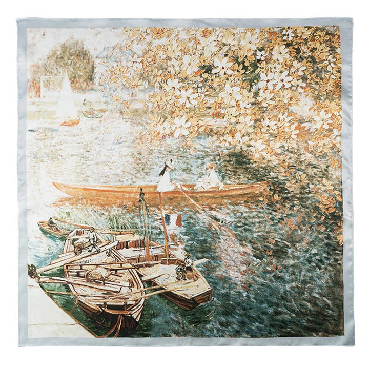 Buddha Stones, Dschungel-Ölgemälde, verheißungsvolle Wolken, Schal aus 100 % Maulbeerseide, doppelseitiger Seidenhalsschal der Premiumklasse 6A - image 17