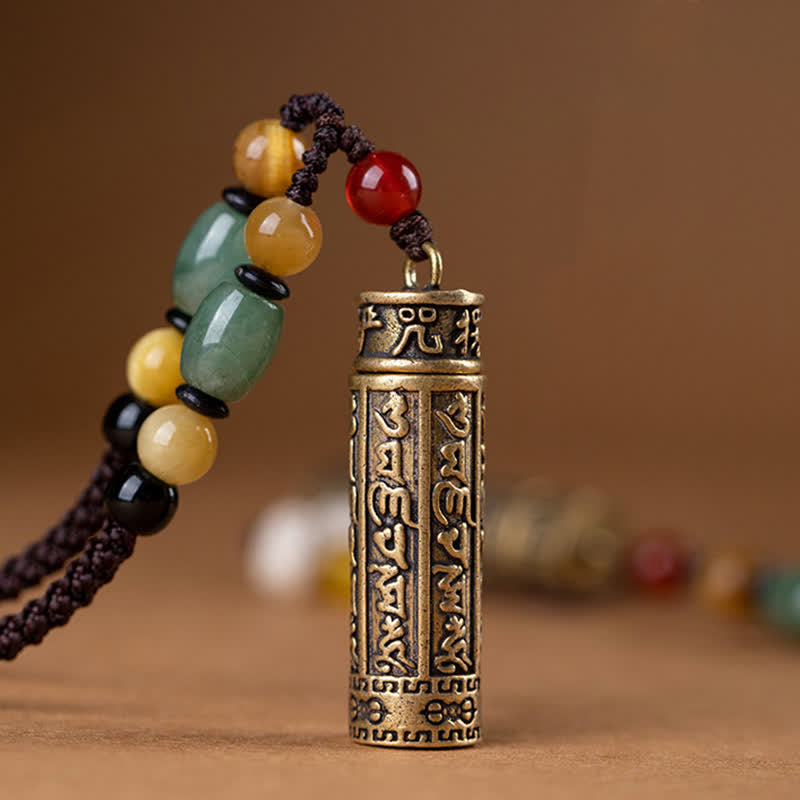 Buddhastoneshop Tibet Om Mani Padme Hum Achat Shurangama Sutra Schutz Halskette Anhänger - image 9