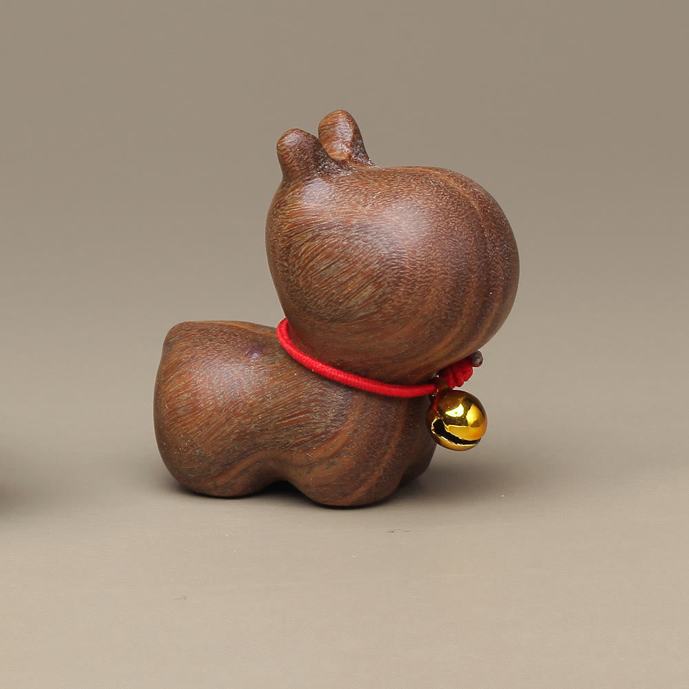 Buddha Stones, grünes Sandelholz, kleines Blatt, rotes Sandelholz, süße Katzentiere, beruhigende Friedensdekoration - Grünes Sandelholz-Nilpferd - image 23