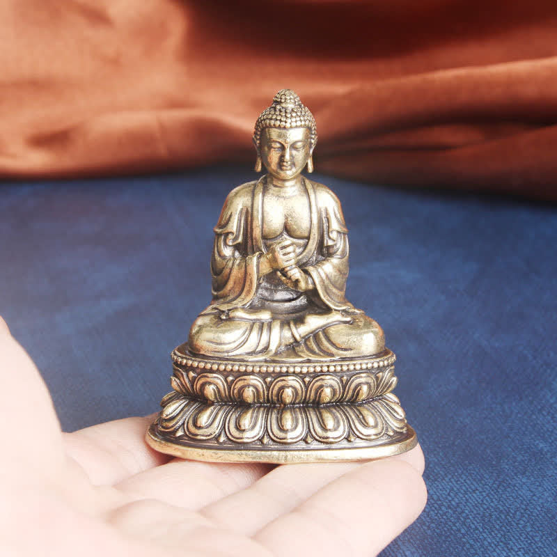 Tathagata Buddha Serenity Kupfer Statue Dekoration - image 5