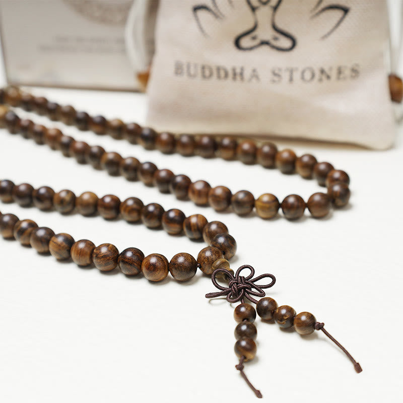 Buddha Stones 108 Mala Perlen Armband Gebet Meditation Sandelholz Elastisch - image 5