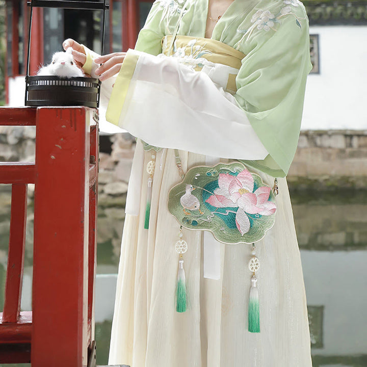 Buddha Stones Luck Stickerei Lotus Koi Fisch Kaninchen Blume Hanfu Tasche Umhängetasche Umhängetasche - image 11