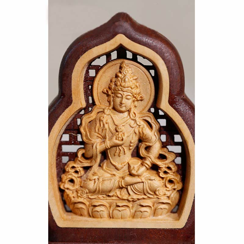 Vajrasattva Buddha Holz graviert Mitgefühl Statue Figur Dekoration - image 6
