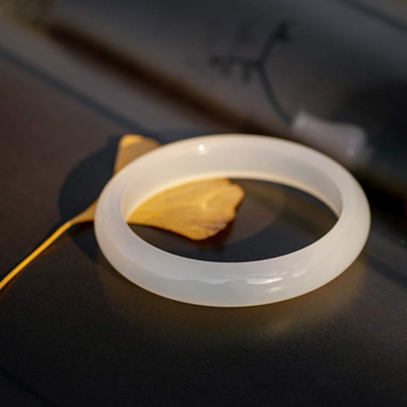 Buddha Stones Natural Chalcedon Harmony Positive Armband Armreif - image 1