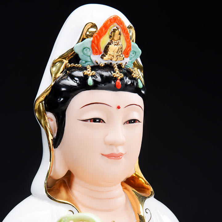 Chenrezig Bodhisattva Avalokitesvara Success Keramikstatue Heimdekoration - image 7