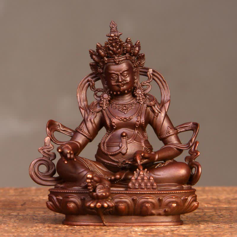 Gelbe Jambhala Bodhisattva Figur Mitgefühl Kupfer Statue Home Office Dekoration - 10 cm × 6 cm × 12 cm - image 8
