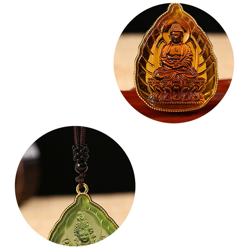 Tibetischer Buddha-Liuli-Kristall-Halskettenanhänger - image 6
