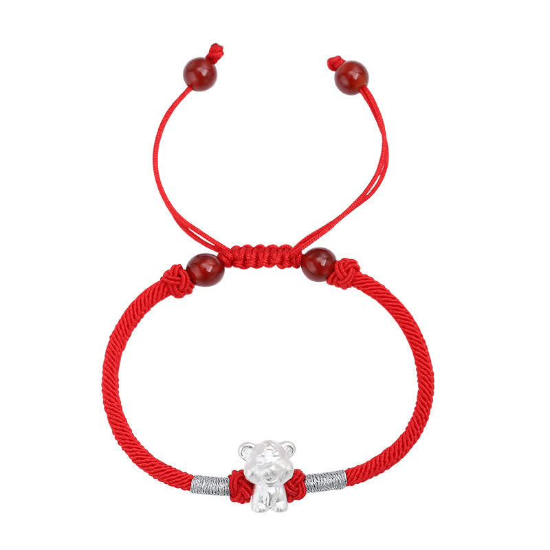 Buddha Stones Armband aus 999er-Sterlingsilber, chinesisches Sternzeichen, Glück, Stärke, rote Schnur - image 19