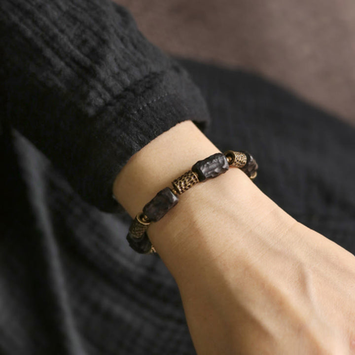 Buddha Stones Armband aus tibetischem Ebenholz und Kupfer – Symbol der Ruhe und des Friedens - image 12