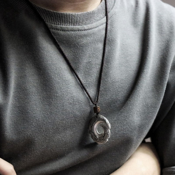 Buddha Stones One's Luck Improves Design Pattern Kupfer Glück Halskette Anhänger - image 3