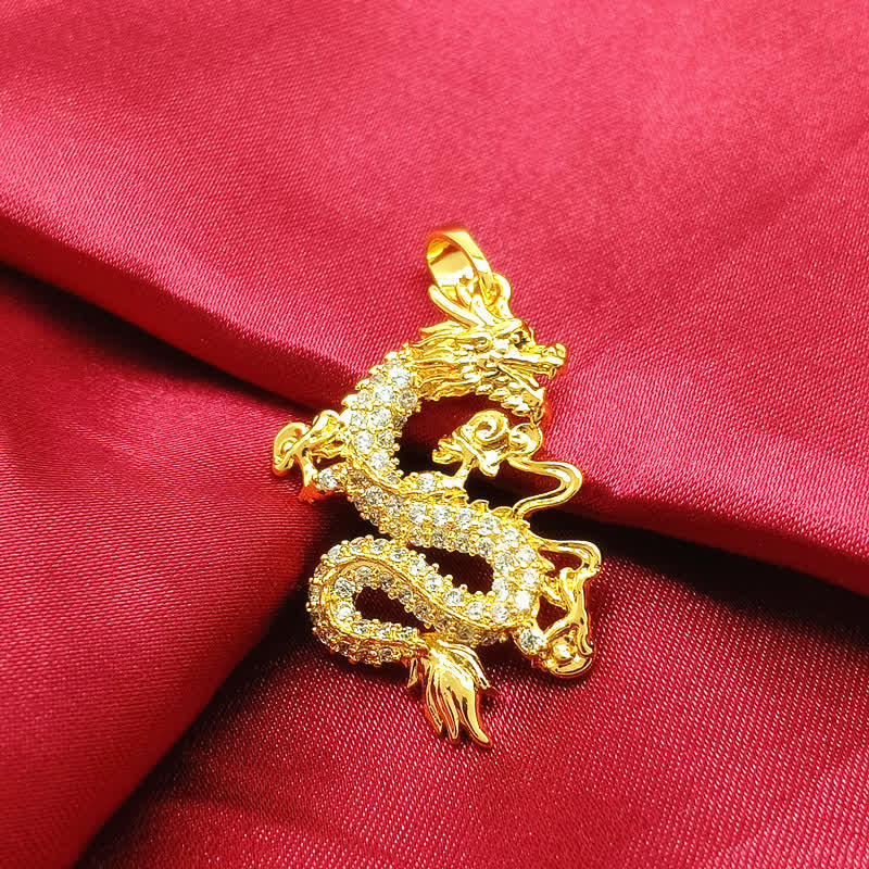 Buddha Stones Gold-Drachenschutz-Halskettenanhänger - image 8