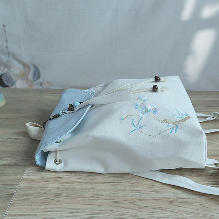 Handgemachter, bestickter Canvas-Rucksack mit Buddha Stones und großer Kapazität - image 46