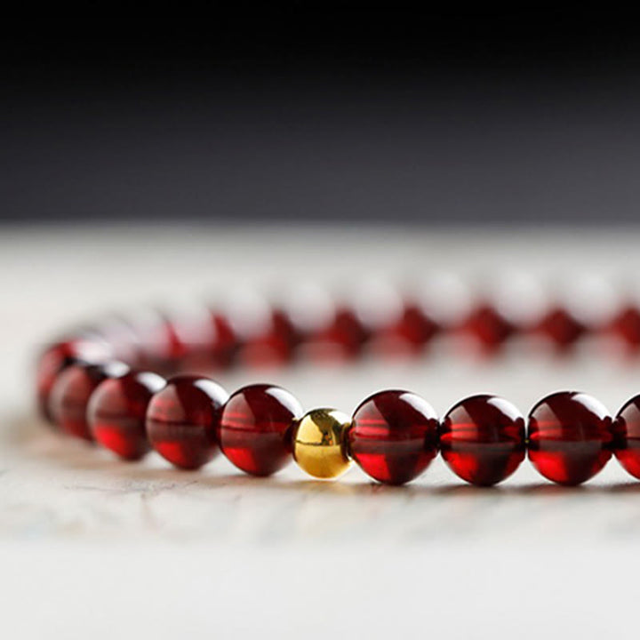 Buddha Stones 999 Gold Koi-Fisch-natürliches Granat-Schutzarmband - image 12