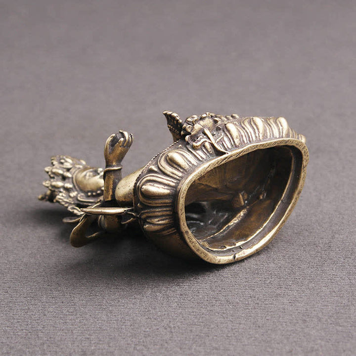 Gelbe Jambhala Bodhisattva Figur Serenity Kupfer Statue Dekoration - image 7