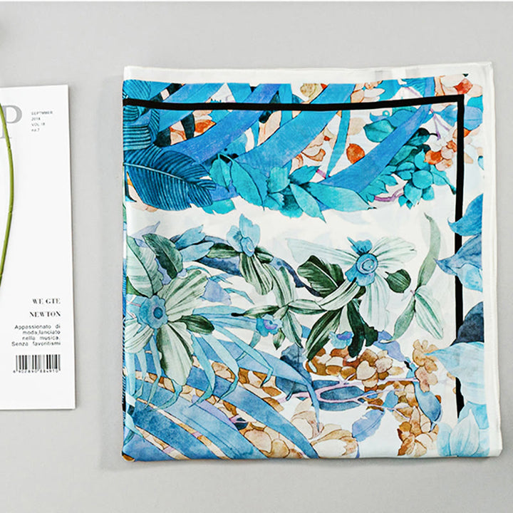 Buddha Stones, Dschungel-Ölgemälde, verheißungsvolle Wolken, Schal aus 100 % Maulbeerseide, doppelseitiger Seidenhalsschal der Premiumklasse 6A - image 12