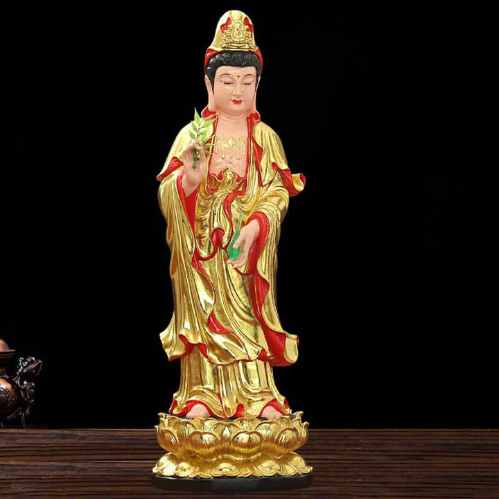 Chenrezig Bodhisattva Avalokitesvara Figur Harmonie Harz Statue Heimdekoration - image 1