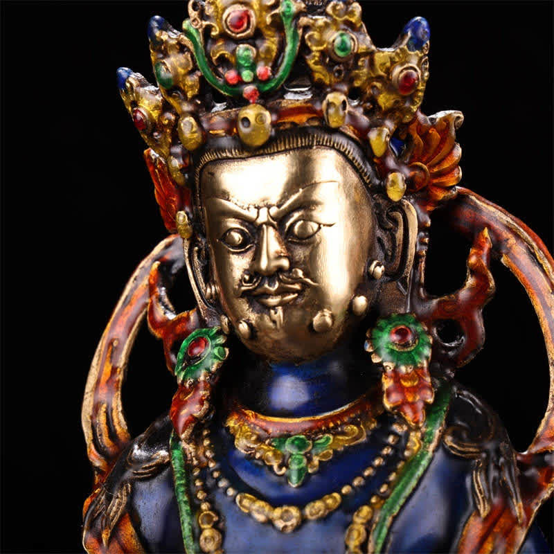 Gelbe Jambhala Bodhisattva Figur Serenity Kupfer Statue Heimdekoration - image 6