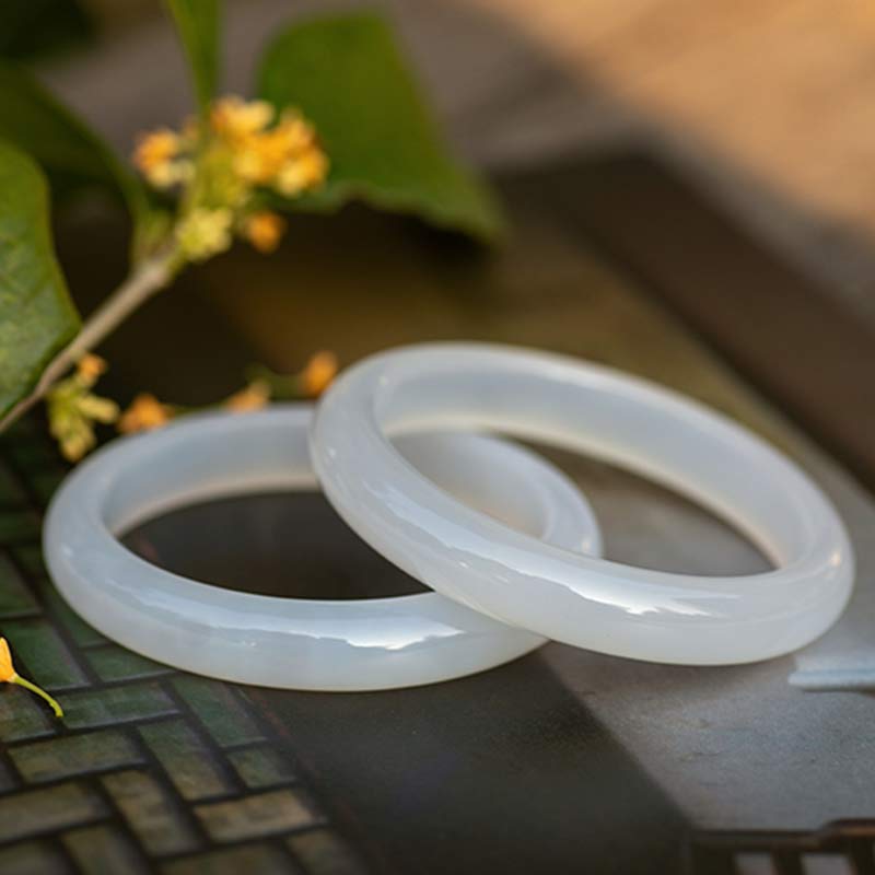 Buddha Stones Natural Chalcedon Harmony Positive Armband Armreif - image 9