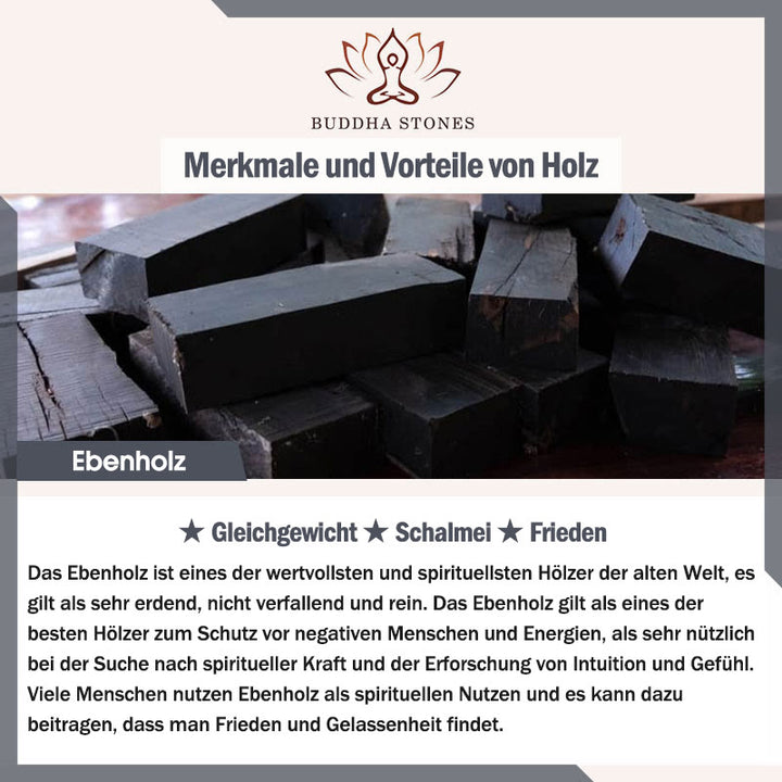 Schwarzes Rutilquarz-Ebenholz-Holz- Weiß Kristall-Erfolgspaar-Armband