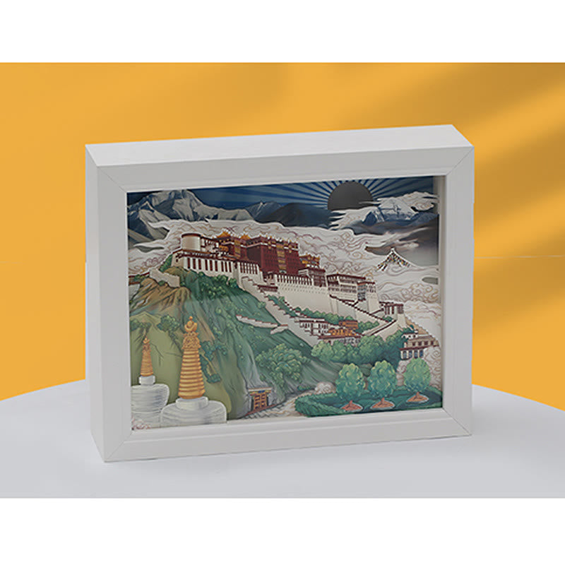 Tibet Potala Palast Papier LED Schnitzlampe Kunst Nachtlichter Kreative LED Tischlampe - image 12