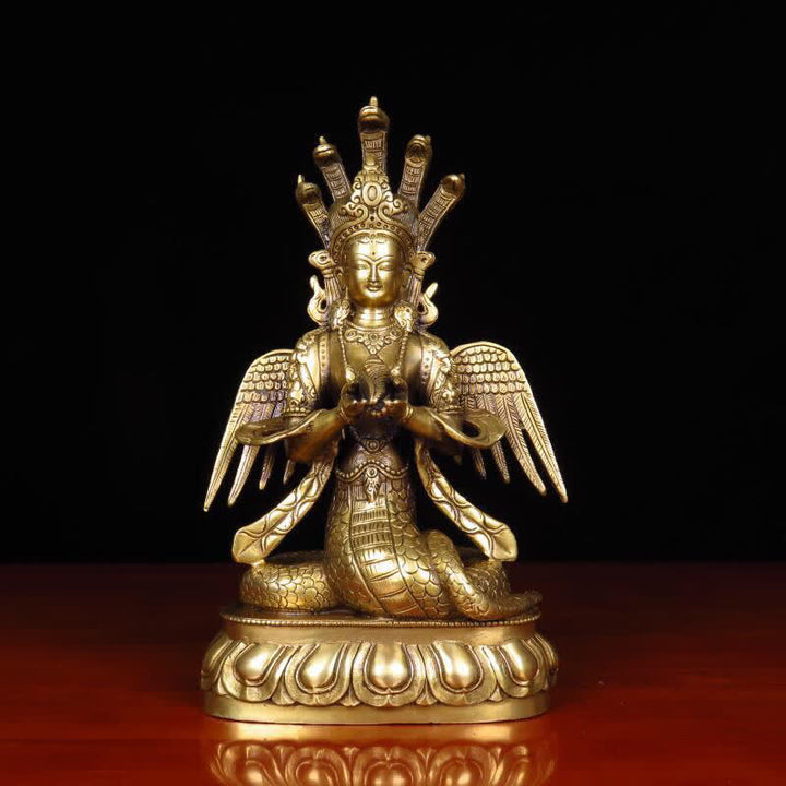 Bodhisattva Nuwa The Snake Fairy Schutz Kupfer Statue Dekoration - 14 x 11 x 28 cm - image 0