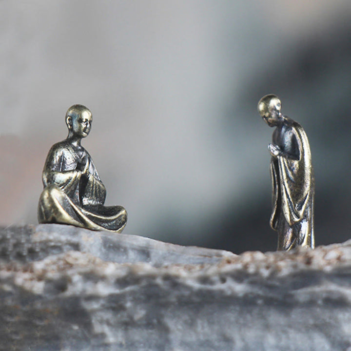 Buddha Stones, Mini-Meditation, Buddha, Metall, Mönch, Gelassenheit, Heimdekoration